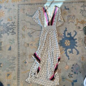 Maje Resort Cream and pink Maxi Dress